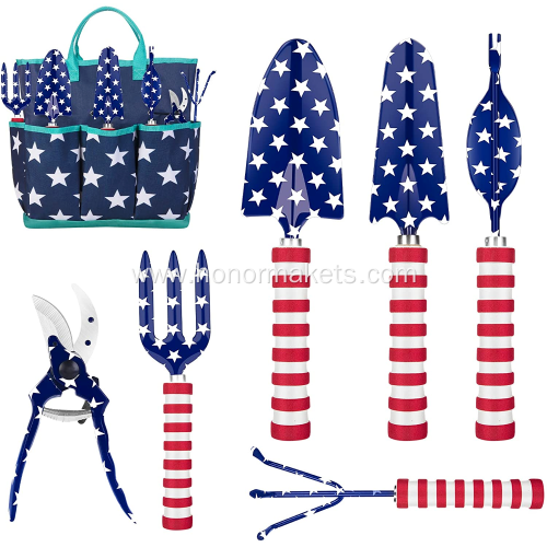 Garden Work Tools Set 5 Pcs  Star Printing  Combination with Sturdy Portable Tote Bag garden tool kit
